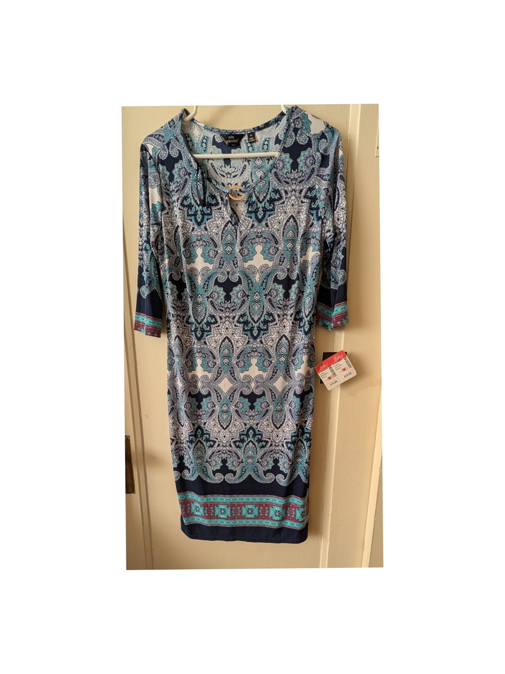 Mlle Gabrielle Blue Printed Shift Dress - Women's